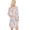 Abstract Pattern Floral Branches Long Sleeve Velvet Robe View3