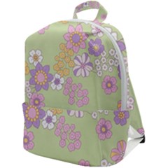 Pattern Background Vintage Floral Zip Up Backpack by Ndabl3x