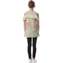 Pattern Background Vintage Floral Fold Over Open Sleeve Top View2