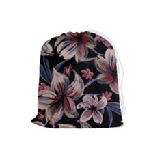 Flowers Floral Pattern Design Drawstring Pouch (large) by Ndabl3x