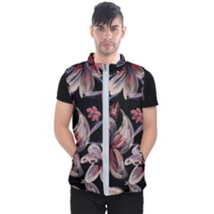 Flowers Floral Pattern Design Men s Puffer Vest