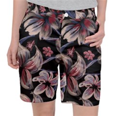 Flowers Floral Pattern Design Women s Pocket Shorts by Ndabl3x