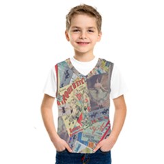 Paper Scattered Vintage Kids  Basketball Tank Top by Ndabl3x