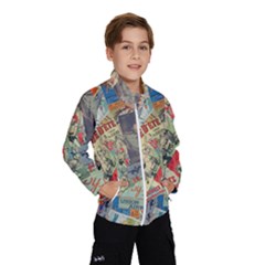 Paper Scattered Vintage Kids  Windbreaker