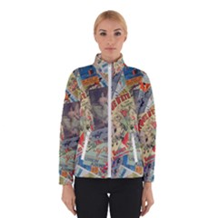 Paper Scattered Vintage Women s Bomber Jacket