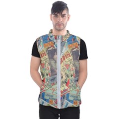 Paper Scattered Vintage Men s Puffer Vest