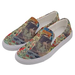 Paper Scattered Vintage Men s Canvas Slip Ons by Ndabl3x