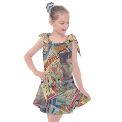 Paper Scattered Vintage Kids  Tie Up Tunic Dress by Ndabl3x