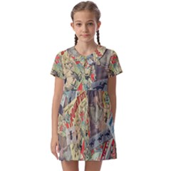 Paper Scattered Vintage Kids  Asymmetric Collar Dress by Ndabl3x