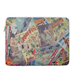 Paper Scattered Vintage 15  Vertical Laptop Sleeve Case With Pocket by Ndabl3x