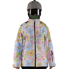 Pattern Background Vintage Floral Men s Zip Ski And Snowboard Waterproof Breathable Jacket by Ndabl3x