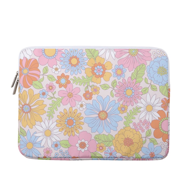 Pattern Background Vintage Floral 13  Vertical Laptop Sleeve Case With Pocket