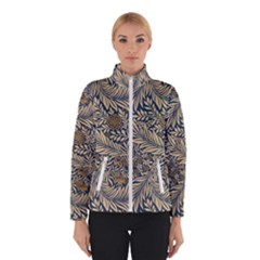 Brown Vintage Background Vintage Floral Pattern Women s Bomber Jacket