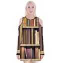 Books Bookshelves Office Fantasy Background Artwork Book Cover Apothecary Book Nook Literature Libra Velvet Long Sleeve Shoulder Cutout Dress View1