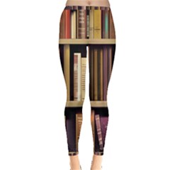 Books Bookshelves Office Fantasy Background Artwork Book Cover Apothecary Book Nook Literature Libra Inside Out Leggings by Posterlux