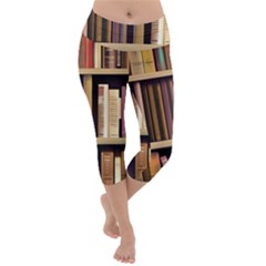 Books Bookshelves Office Fantasy Background Artwork Book Cover Apothecary Book Nook Literature Libra Lightweight Velour Capri Yoga Leggings