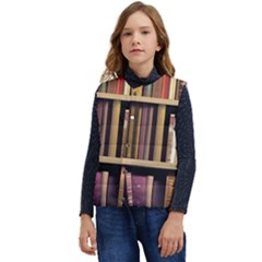 Books Bookshelves Office Fantasy Background Artwork Book Cover Apothecary Book Nook Literature Libra Kid s Button Up Puffer Vest	 by Posterlux