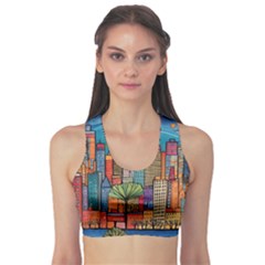 City New York Nyc Skyscraper Skyline Downtown Night Business Urban Travel Landmark Building Architec Fitness Sports Bra