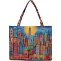 City New York Nyc Skyscraper Skyline Downtown Night Business Urban Travel Landmark Building Architec Mini Tote Bag View1