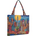 City New York Nyc Skyscraper Skyline Downtown Night Business Urban Travel Landmark Building Architec Mini Tote Bag View2