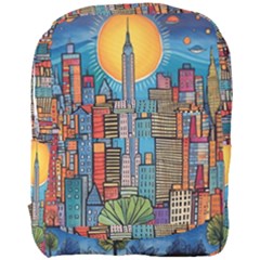 City New York Nyc Skyscraper Skyline Downtown Night Business Urban Travel Landmark Building Architec Full Print Backpack by Posterlux