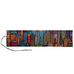 City New York Nyc Skyscraper Skyline Downtown Night Business Urban Travel Landmark Building Architec Roll Up Canvas Pencil Holder (l) by Posterlux