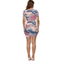 Waves Ocean Sea Water Pattern Rough Seas Digital Art Nature Nautical Low Cut Cap Sleeve Mini Dress View4