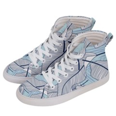 Tropical Flower Seamless Pattern Women s Hi-top Skate Sneakers by Ket1n9