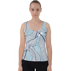 Tropical Flower Seamless Pattern Velvet Tank Top by Ket1n9