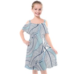 Tropical Flower Seamless Pattern Kids  Cut Out Shoulders Chiffon Dress by Ket1n9