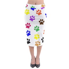 Pawprints Paw Prints Paw Animal Midi Pencil Skirt by Apen