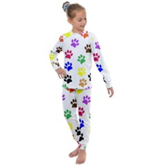 Pawprints Paw Prints Paw Animal Kids  Long Sleeve Set 