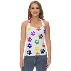 Pawprints Paw Prints Paw Animal Basic Halter Top