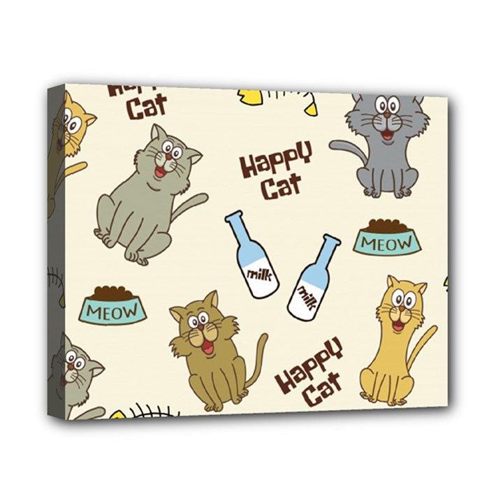 Happy Cats Pattern Background Canvas 10  x 8  (Stretched)