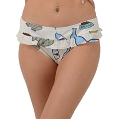 Happy Cats Pattern Background Frill Bikini Bottoms by Grandong