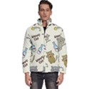 Happy Cats Pattern Background Men s Puffer Bubble Jacket Coat View1