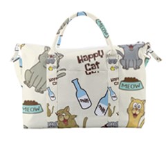 Happy Cats Pattern Background Carry-on Travel Shoulder Bag by Grandong