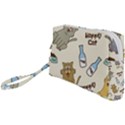 Happy Cats Pattern Background Wristlet Pouch Bag (Small) View1