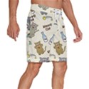 Happy Cats Pattern Background Men s Beach Shorts View3