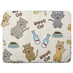 Happy Cats Pattern Background 17  Vertical Laptop Sleeve Case With Pocket