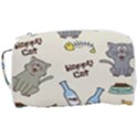 Happy Cats Pattern Background Toiletries Pouch View3