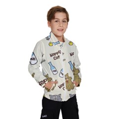 Happy Cats Pattern Background Kids  Windbreaker