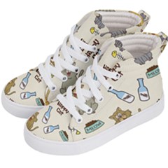 Happy Cats Pattern Background Kids  Hi-top Skate Sneakers by Grandong