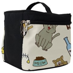 Happy Cats Pattern Background Make Up Travel Bag (big) by Grandong