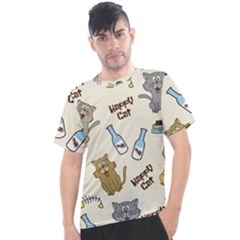 Happy Cats Pattern Background Men s Sport Top by Grandong