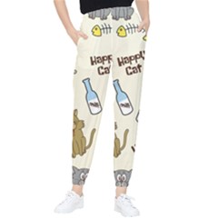 Happy Cats Pattern Background Women s Tapered Pants by Grandong