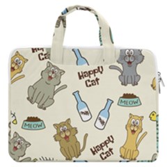 Happy Cats Pattern Background Macbook Pro 15  Double Pocket Laptop Bag  by Grandong