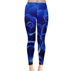 Blue Roses Flowers Plant Romance Blossom Bloom Nature Flora Petals Everyday Leggings  by Proyonanggan