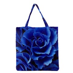 Blue Roses Flowers Plant Romance Blossom Bloom Nature Flora Petals Grocery Tote Bag by Proyonanggan