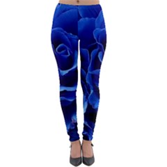 Blue Roses Flowers Plant Romance Blossom Bloom Nature Flora Petals Lightweight Velour Leggings by Proyonanggan